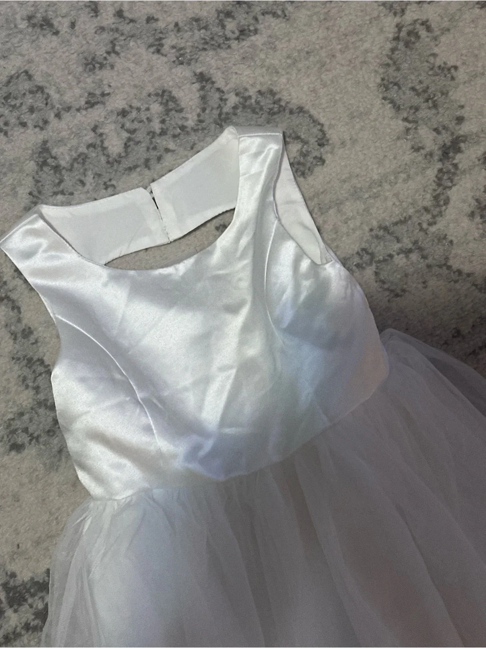 Azazie Muni Ivory A-line Bow Tulle Flower Girl Dress